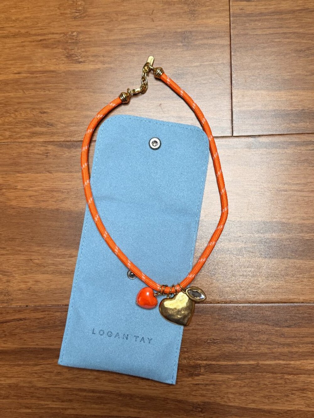 Logan Tay Orange Heart Paracord Necklace